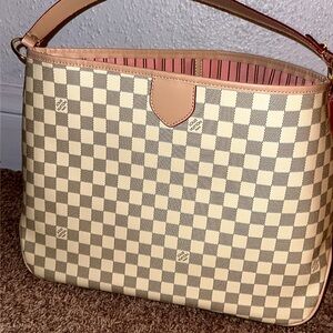 Inspired Checkerboard Shoulder Bag — Cream & Beige
